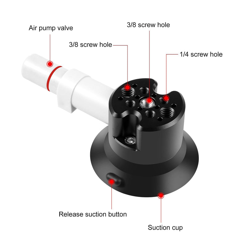 Aluminum Alloy 3 Car Suction Cup Mount