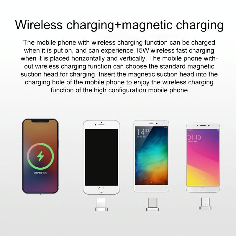 15W Magnetic Wireless Charger Stand For Sofa Phone - Black