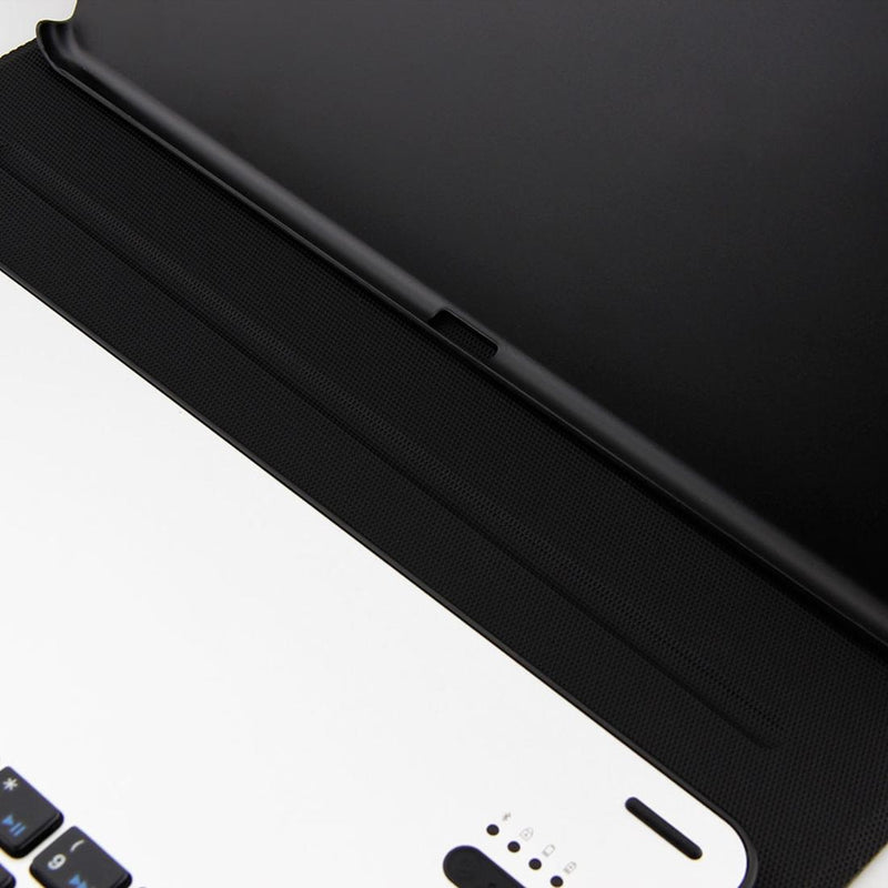Aluminum Keyboard & Leather Tablet Case For Ipad Pro 10.5 / Air 2019 - Bluetooth Detachable Water Repellent - Black