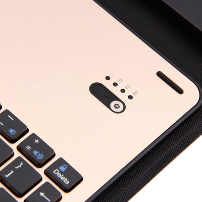 Aluminum Keyboard & Leather Tablet Case For Ipad Pro 10.5 / Air 2019 - Bluetooth Detachable Water Repellent - Black