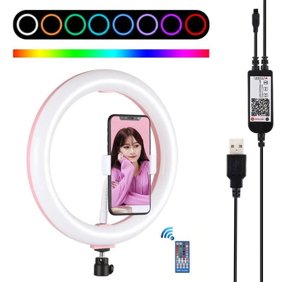 10.2 Curved Led Ring Light With Tripod & Remote For Vlogging & Photography - Black