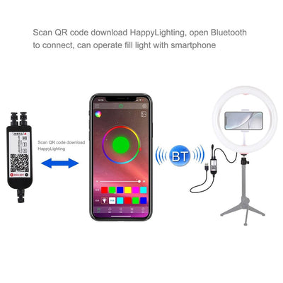 10.2 Curved Led Ring Light With Tripod & Remote For Vlogging & Photography - Black