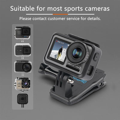 360 Degree Rotation Backpack Mount For Gopro Dji Xiaoyi & Other Action Cameras