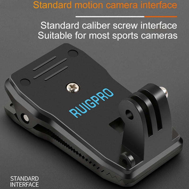 360 Degree Rotation Backpack Mount For Gopro Dji Xiaoyi & Other Action Cameras