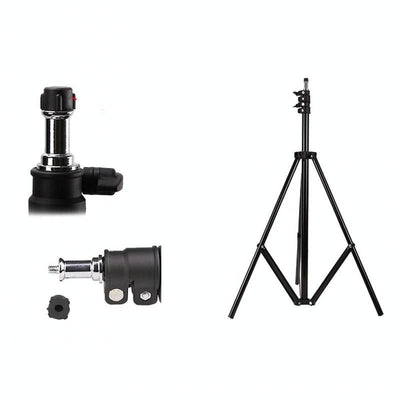 Aluminum Light Stand For Studio Flash - 1.9M Height - Black