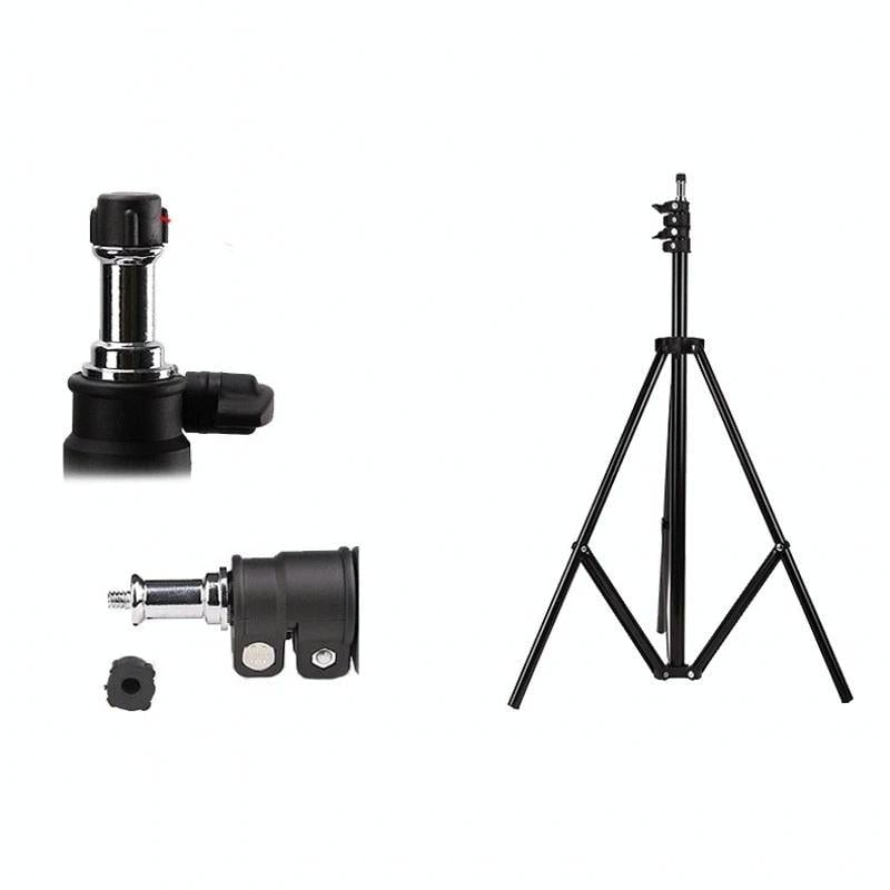 Aluminum Light Stand For Studio Flash - 1.9M Height - Black