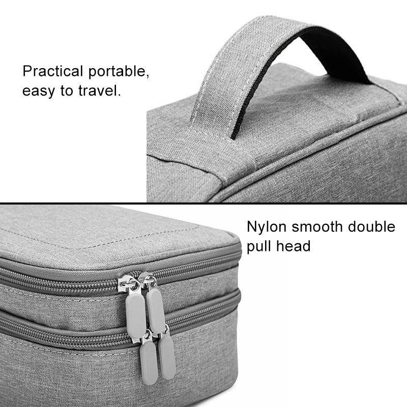 Versatile Headphone Charger & Data Cable Storage Bag - Single Layer - 23x16x7cm - Black