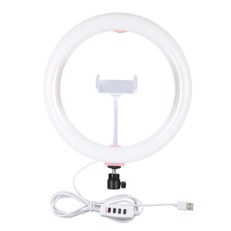 26Cm Usb 3 Modes Dimmable Led Ring Light With Phone Clamp