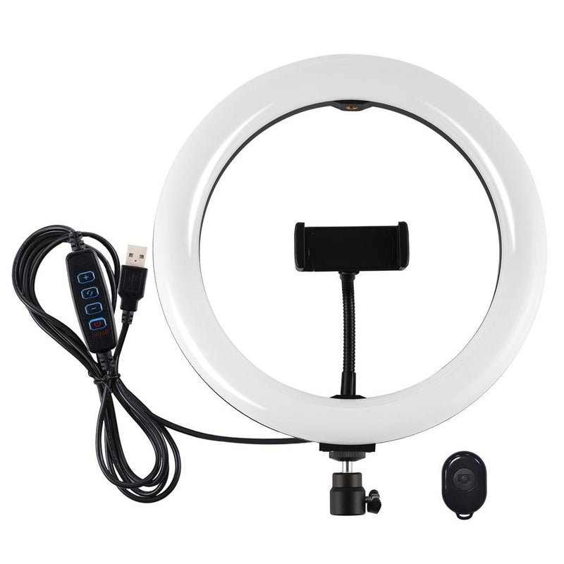 26Cm Usb 3 Modes Dimmable Led Ring Light With Phone Clamp