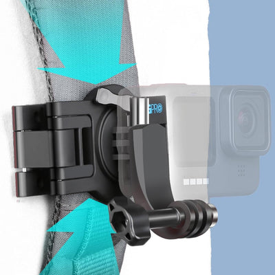 360 Degree Rotating Quick Release Backpack Strap Mount For Gopro Hero 12