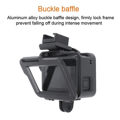 Aluminum Protective Cage With Insurance Frame And 52Mm Uv Lens For Gopro Hero7 / 6 / 5 - Black