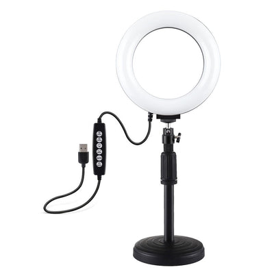 Usb 10 Modes 8 Colour Led Ring Light with Tripod Mount - 6.2 Inch Diameter