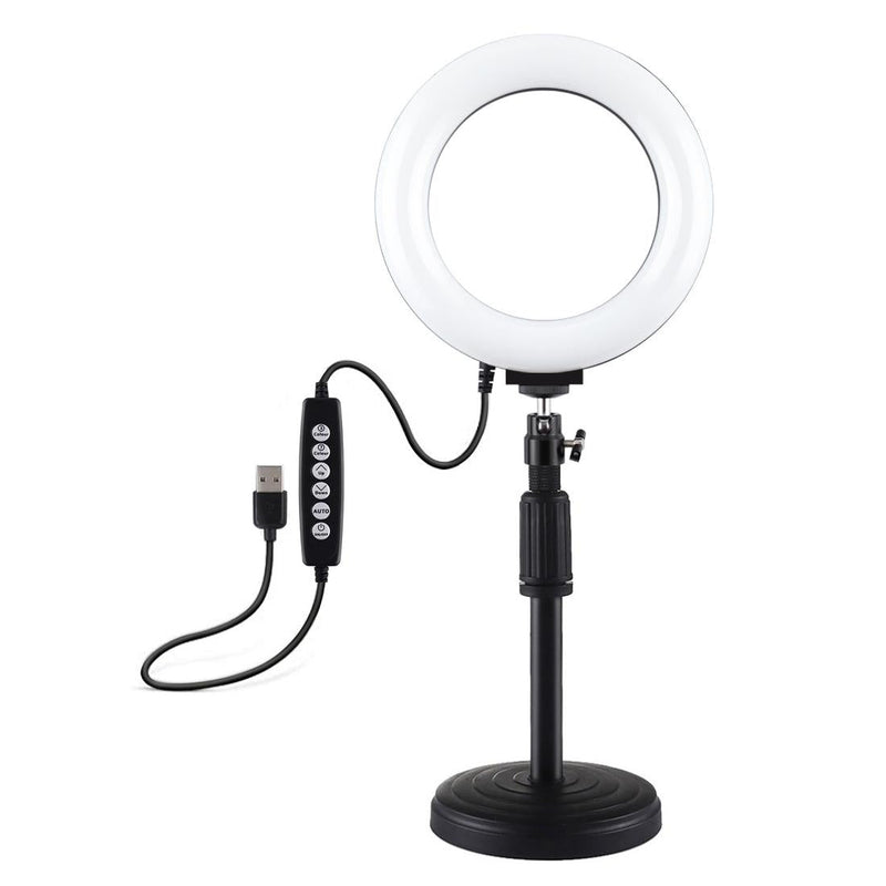 Usb 10 Modes 8 Colour Led Ring Light with Tripod Mount - 6.2 Inch Diameter