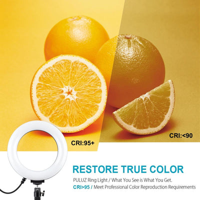 Usb 10 Modes 8 Colour Led Ring Light with Tripod Mount - 6.2 Inch Diameter