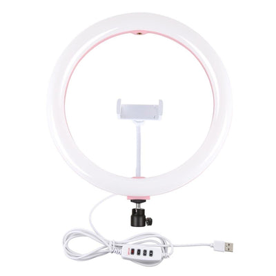 30Cm Usb Dual Colour Led Ring Light With Phone Clamp - Black