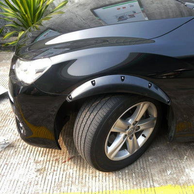 2 Pcs 58Cm Car Stickers Rubber Round Arc Strips Fender Flares Wheel Eyebrow Decal Sticker Black