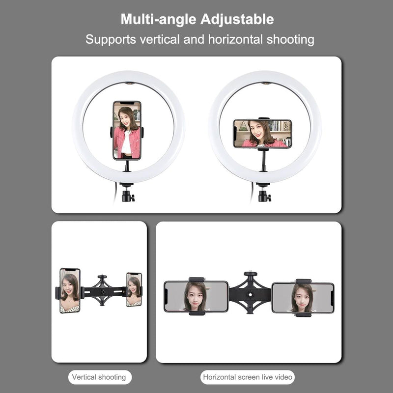 11.8 Rgbw Led Ring Light Kit with Mount Dual Phone Brackets and Remote Control