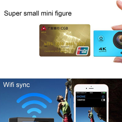 170 Degree Wide Angle Wifi Action Camera With Waterproof Case - Supports 64Gb Micro Sd - Black