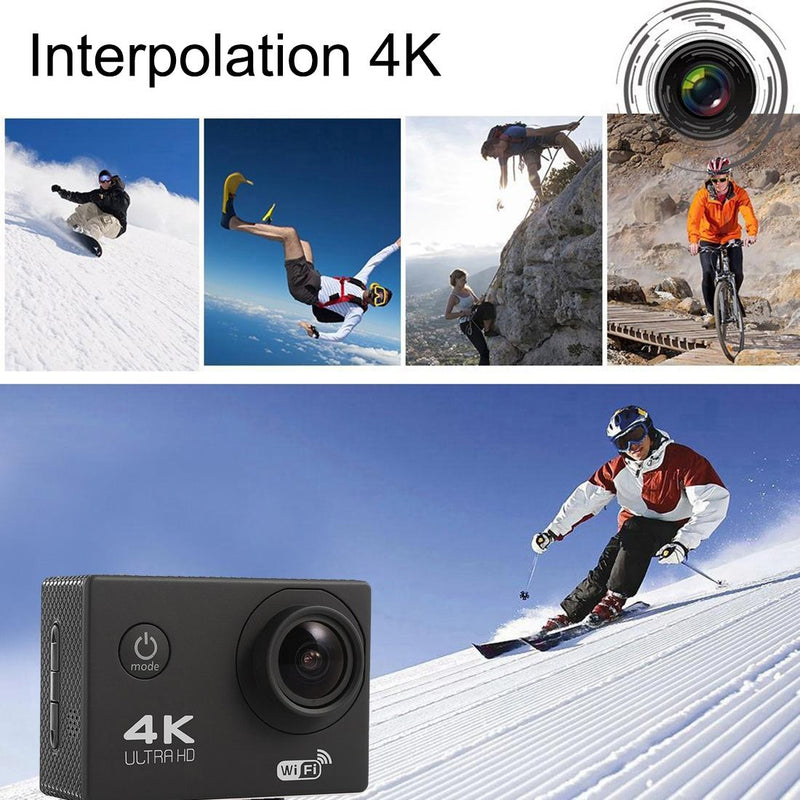 170 Degree Wide Angle Wifi Action Camera With Waterproof Case - Supports 64Gb Micro Sd - Black