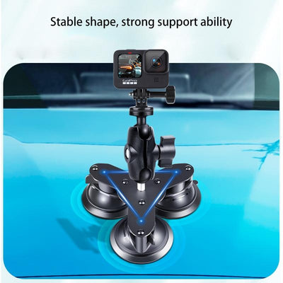Universal Dual Suction Cup Mount for Action Cameras and Smartphones