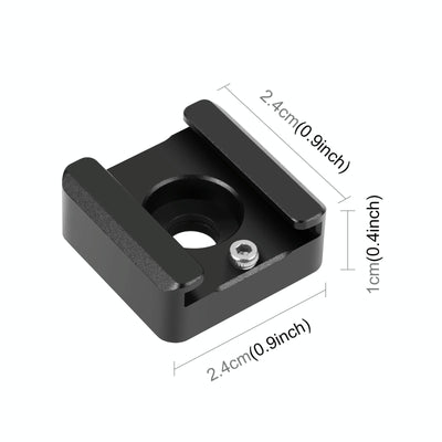 Aluminum Cold Shoe Mount For Microphone Or Flash Light - Black