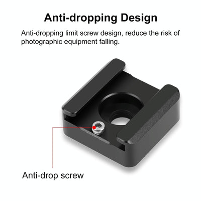 Aluminum Cold Shoe Mount For Microphone Or Flash Light - Black