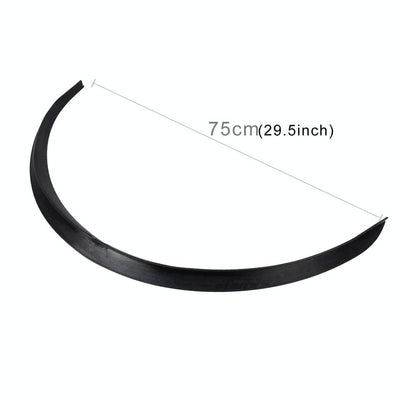 2 Pcs 45Cm Car Stickers Rubber Large Round Arc Strips Universal Fender Flares Wheel Eyebrow Decal Sticker Eyebrow Car-Covers Black Striped Round Arc Strips - 45 X 2Cm