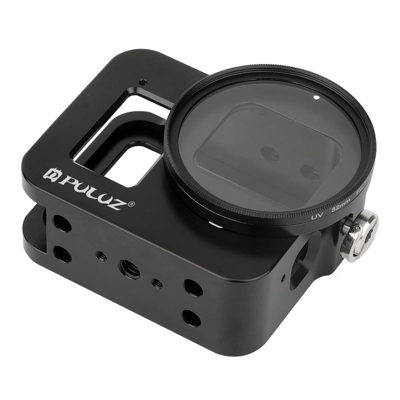 Aluminum Alloy Protective Cage With Insurance Frame And 52Mm Uv Lens For Gopro Hero8