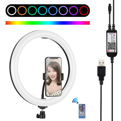 11.8 Dual-Temp Led Ring Light With Tripod & Remote - Black