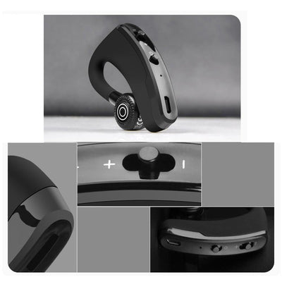 V9 Wireless Bluetooth Headset with Mic for Drivers - Black