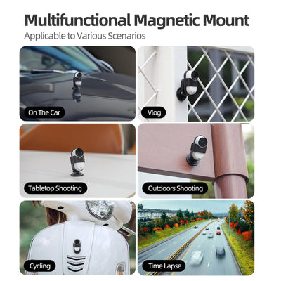 Insta360 Go 3s / Go 3 Sunnylife Camera Strap with Magnetic Mount and Silicone Wristband for Drone and Backpack - Black Stripe