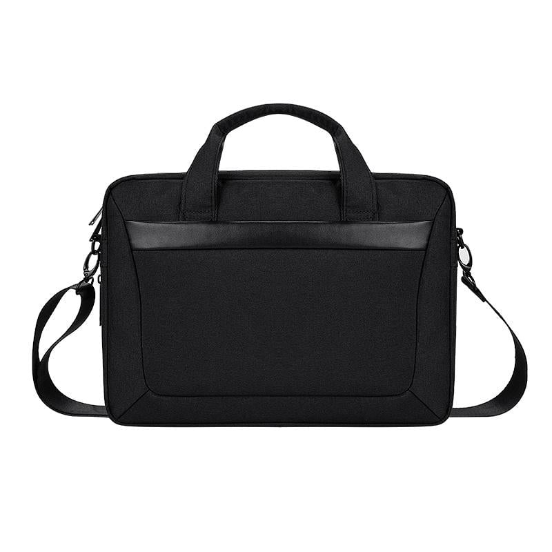 Expandable Laptop Bag - Waterproof Oxford Cloth Detachable Shoulder Strap - Black