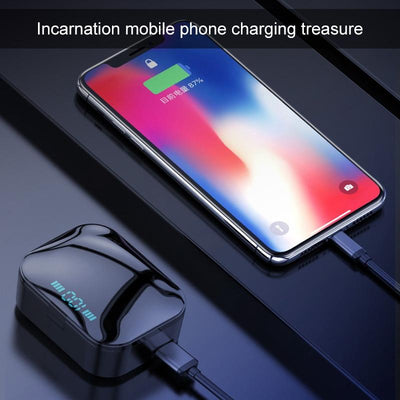 Wireless Stereo Bluetooth Headset with Charging Case and Digital Display - X7 Tws V5.0 - Black