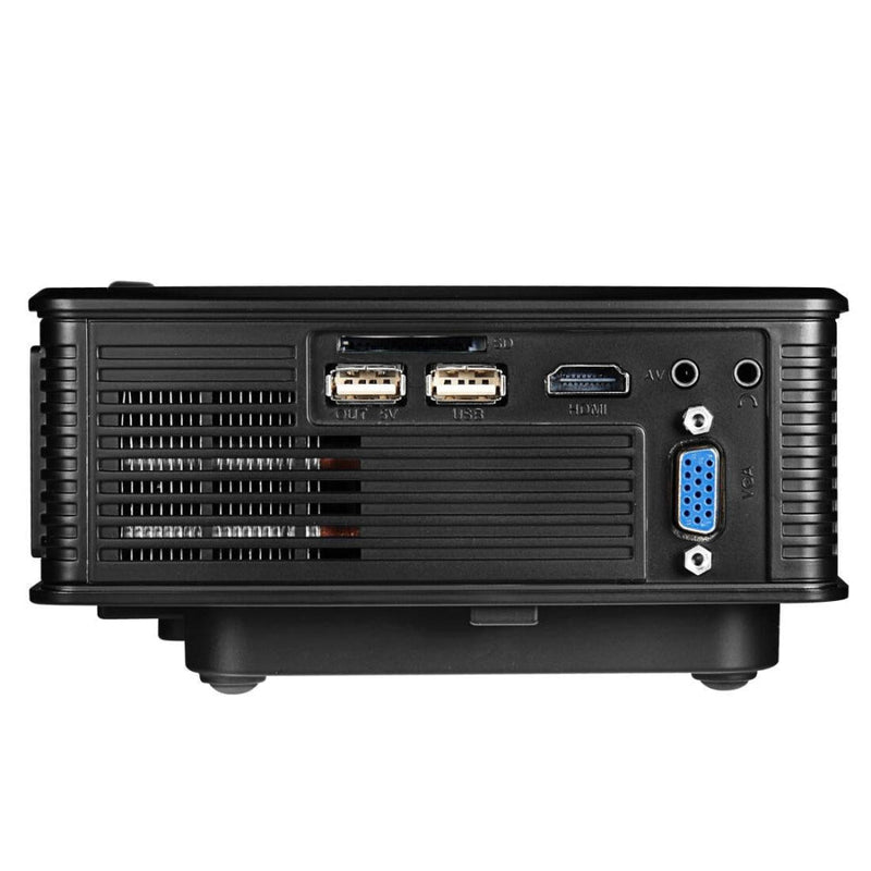 1800 Lumens Home Theater Projector With Remote - Supports Av Usb Vga Hdmi - Black