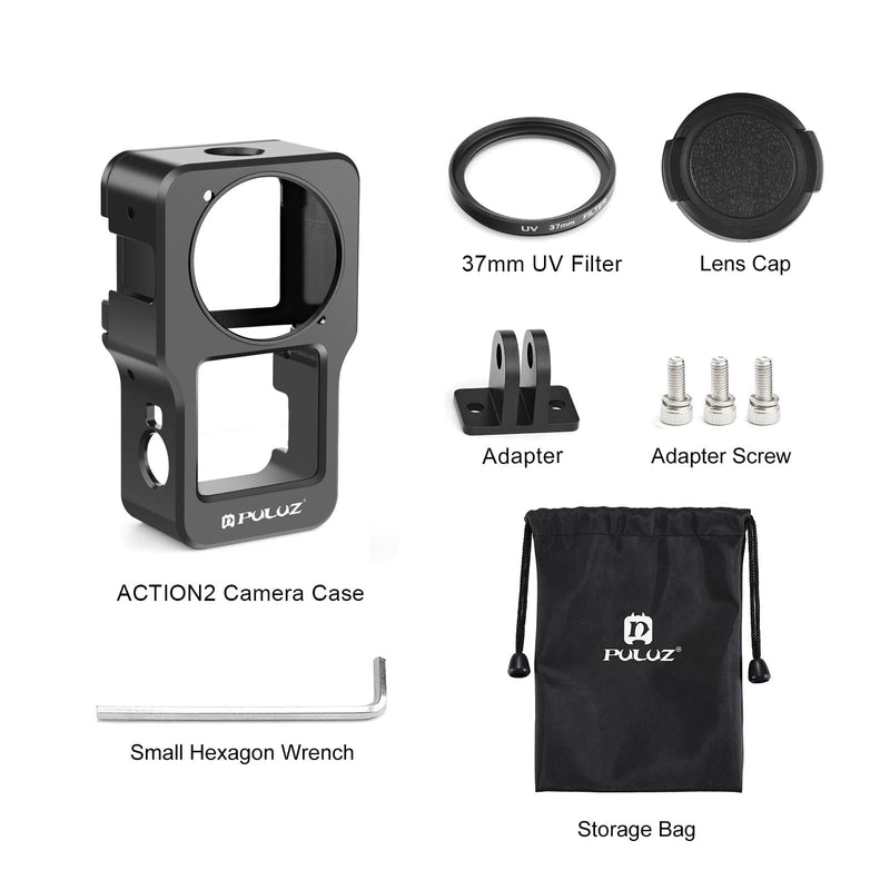 Aluminum Cage For Dji Action 2 - Cnc Alloy - Black