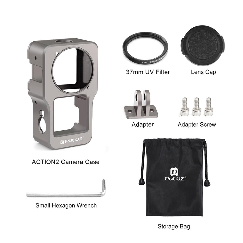Aluminum Cage For Dji Action 2 - Cnc Alloy - Black