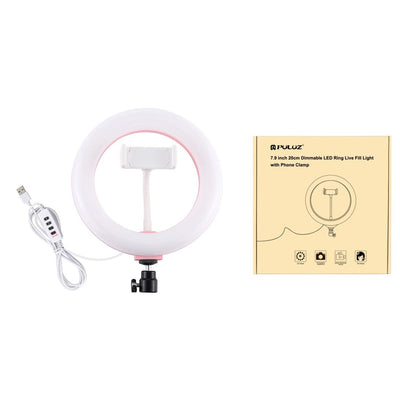 20cm Usb Dual Colour Led Ring Light with Phone Clamp - Black