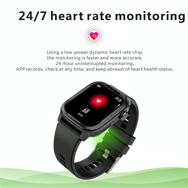 1.7 Inch Tft Hd Screen Smart Watch Support Bluetooth Calling / Blood Pressure Monitoring - Grey