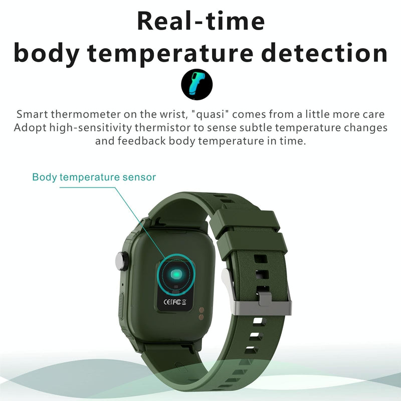 1.7 Inch Tft Hd Screen Smart Watch Support Bluetooth Calling / Blood Pressure Monitoring - Grey