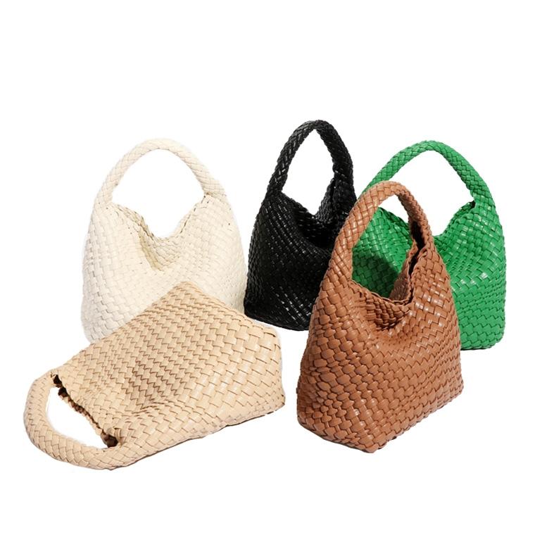 Apricot Hand Woven 2-in-1 Shoulder Bag - Apricot Colour