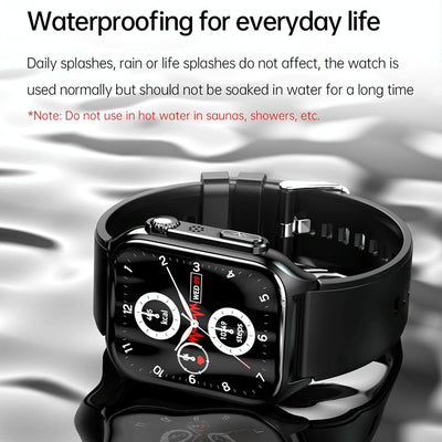 1.96 Inch Ip67 Waterproof Silicone Band Smart Watch Supports Ecg / Remote Families Care / Bluetooth Call / Body Temperature Monitoring - Blue