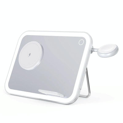 15W 3 In 1 Magnetic Led Makeup Mirror Charger - Black