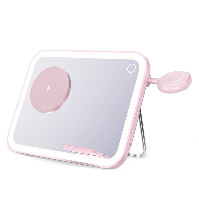 15W 3 In 1 Magnetic Led Makeup Mirror Charger - Black