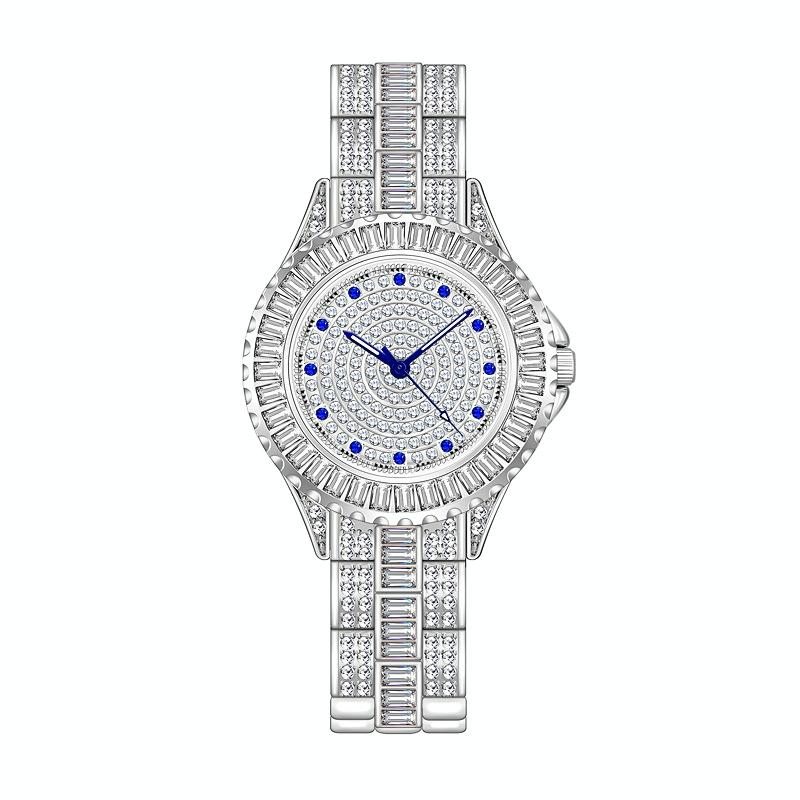 Diamond-inlaid Women Chain Watch - Elegant Jewelry - Gold