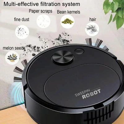 Smart Usb Charging Robot Vacuum for Family Cleaning - Black