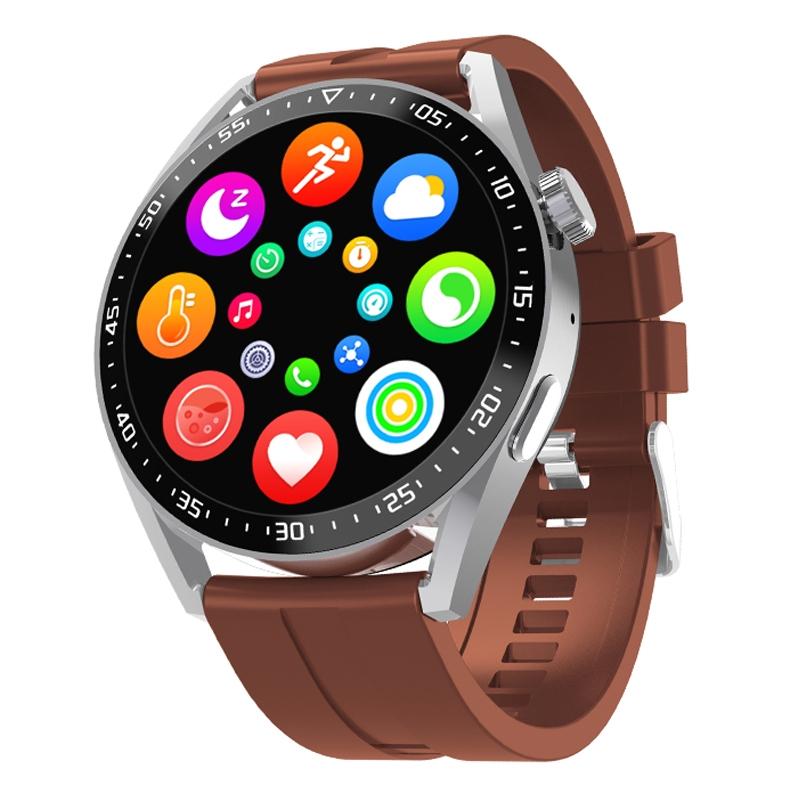1.39 Inch Ip67 Waterproof Health Monitoring Bluetooth Call Smart Watch With Nfc Payment - Coffee