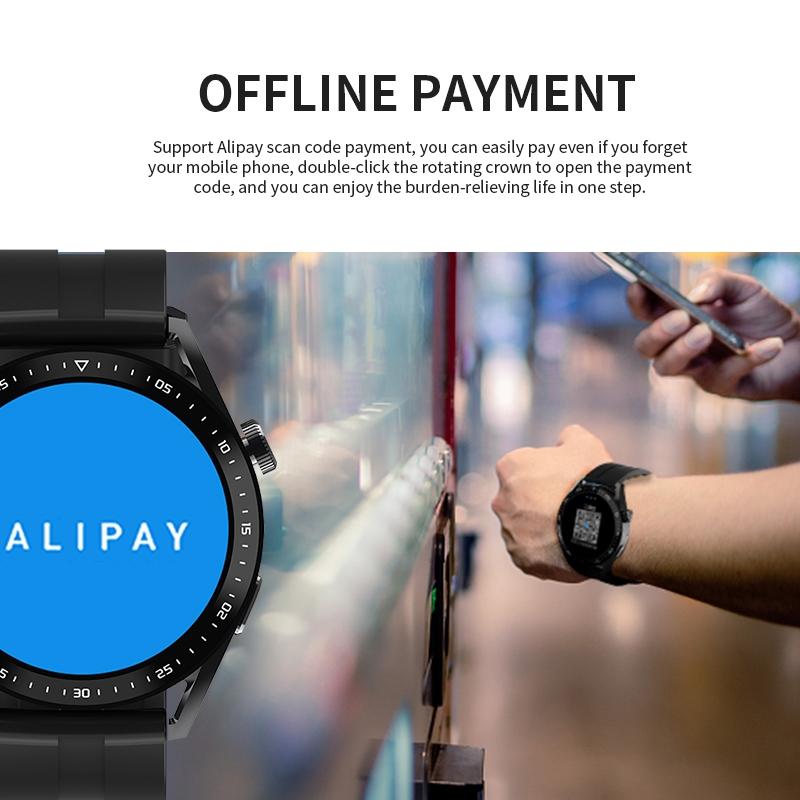 1.39 Inch Ip67 Waterproof Health Monitoring Bluetooth Call Smart Watch With Nfc Payment - Coffee