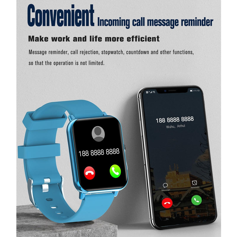 1.69 Inch Tft Screen Ip67 Waterproof Smart Watch Support Body Temperature Monitoring / Sleep Monitoring / Heart Rate Monitoring / Incoming Call Reminder - Pink