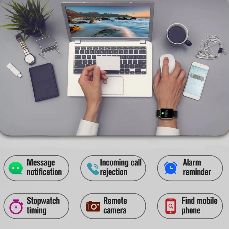 1.69 Inch Tft Screen Ip67 Waterproof Smart Watch Support Body Temperature Monitoring / Sleep Monitoring / Heart Rate Monitoring / Incoming Call Reminder - Pink