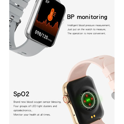 1.6 Inch Waterproof Smart Watch With Ips Colour Screen Sport Sleep Heart Rate Monitoring - Grey